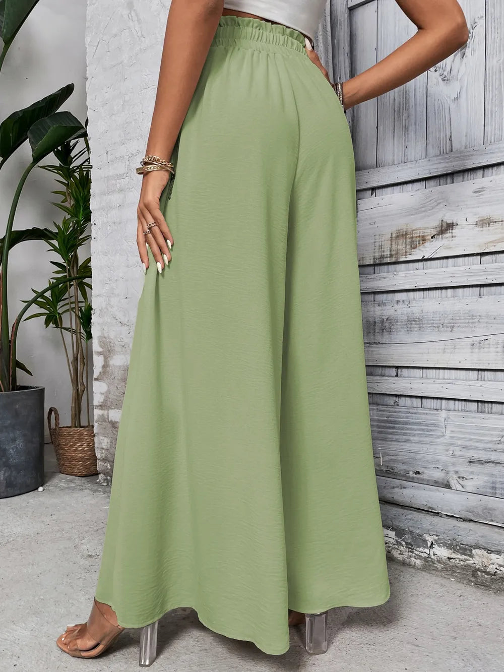 Honey Tied High Waist Wide Leg Pants – Trendsi | ClozArt