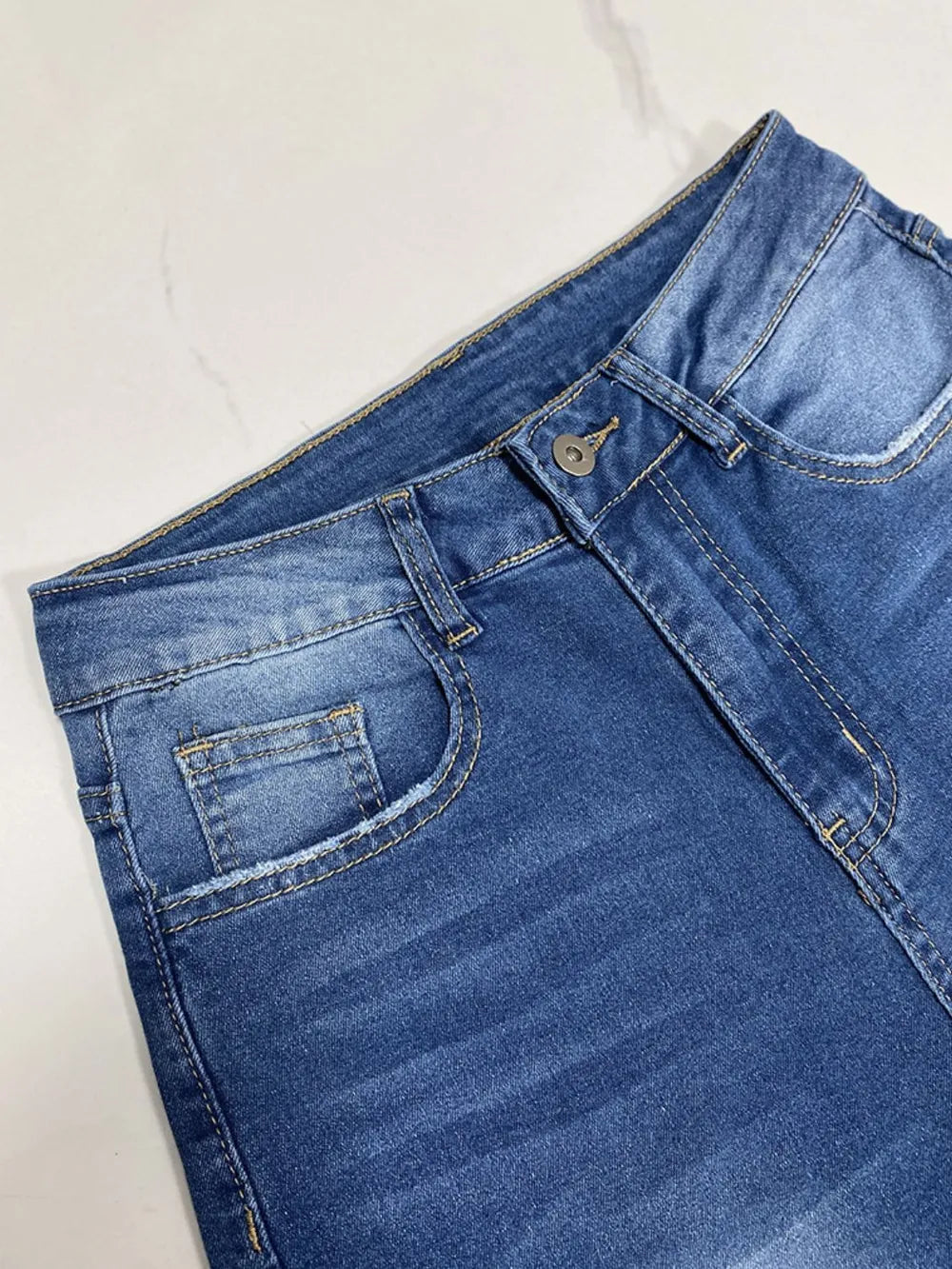 High Rise Rolled Straight Leg Jeans – Trendsi | ClozArt