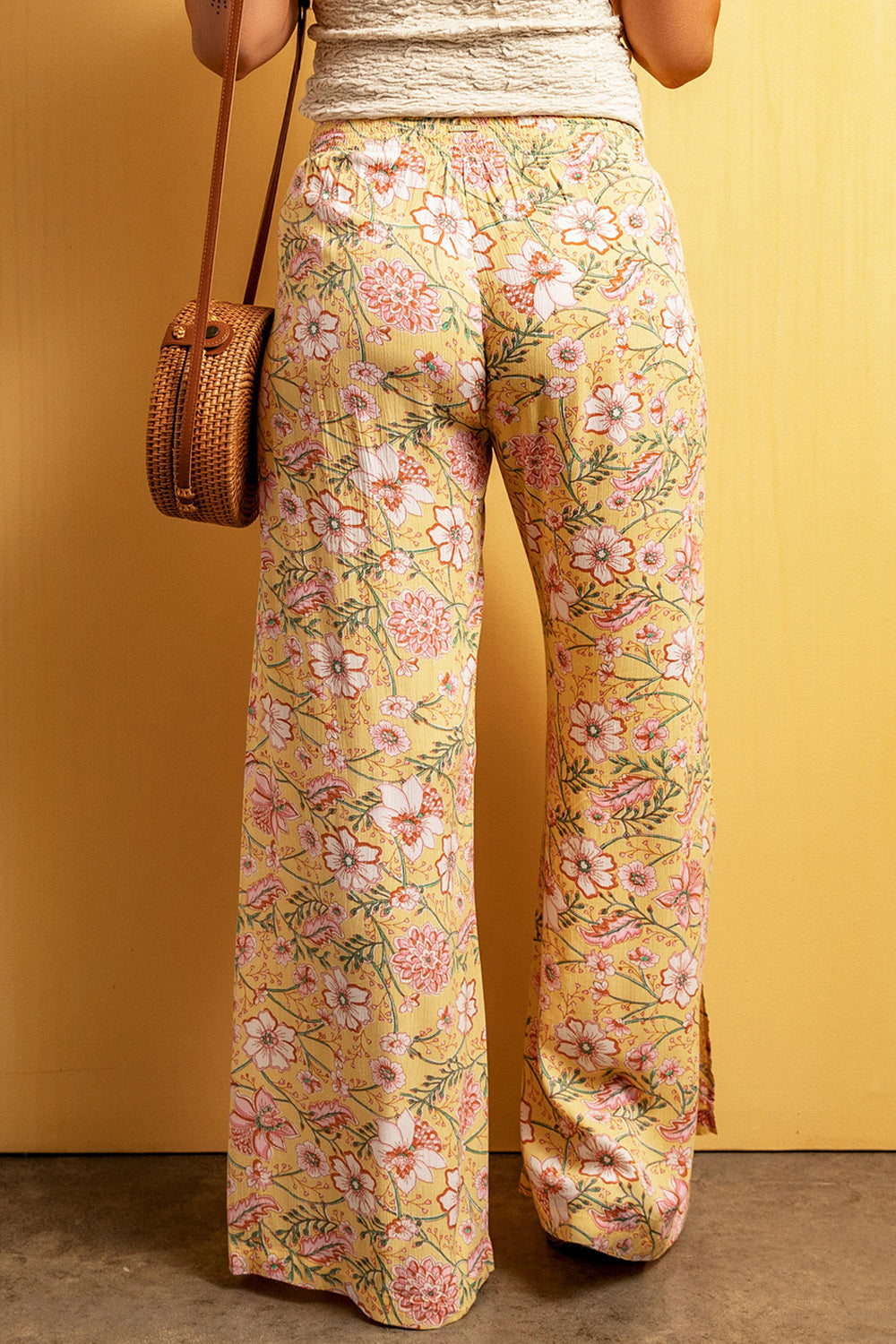 Floral Slit Wide Leg Pants – Trendsi | ClozArt