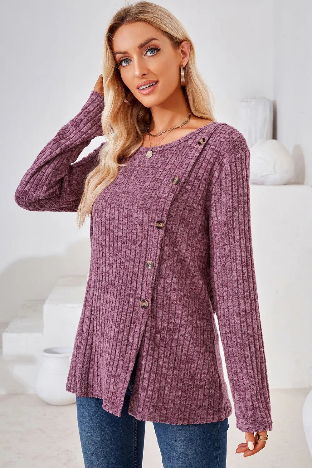 Round Neck Long Sleeve T-Shirt – Trendsi | ClozArt