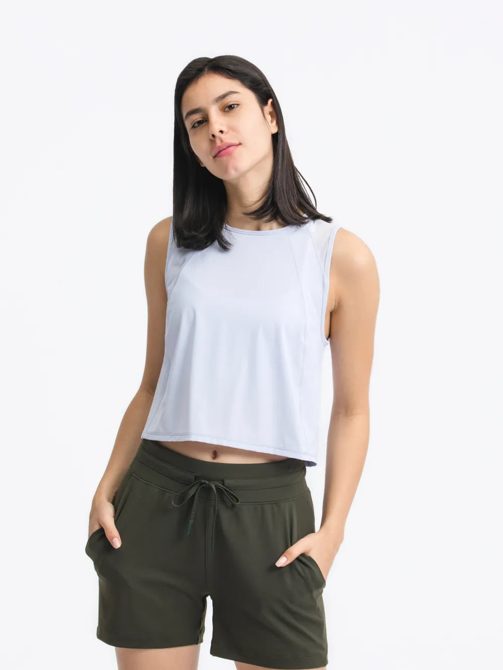 Millennia Round Neck Cropped Active Tank – Trendsi | ClozArt