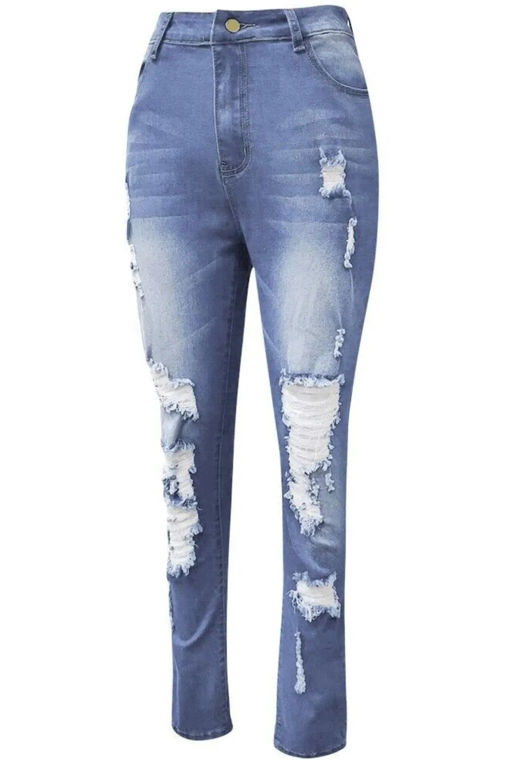 Full Size Distressed Skinny Jeans Plus Size – Trendsi | ClozArt