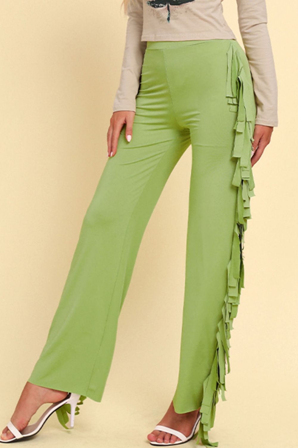Fringe Trim Wide Leg Pants – Trendsi | ClozArt