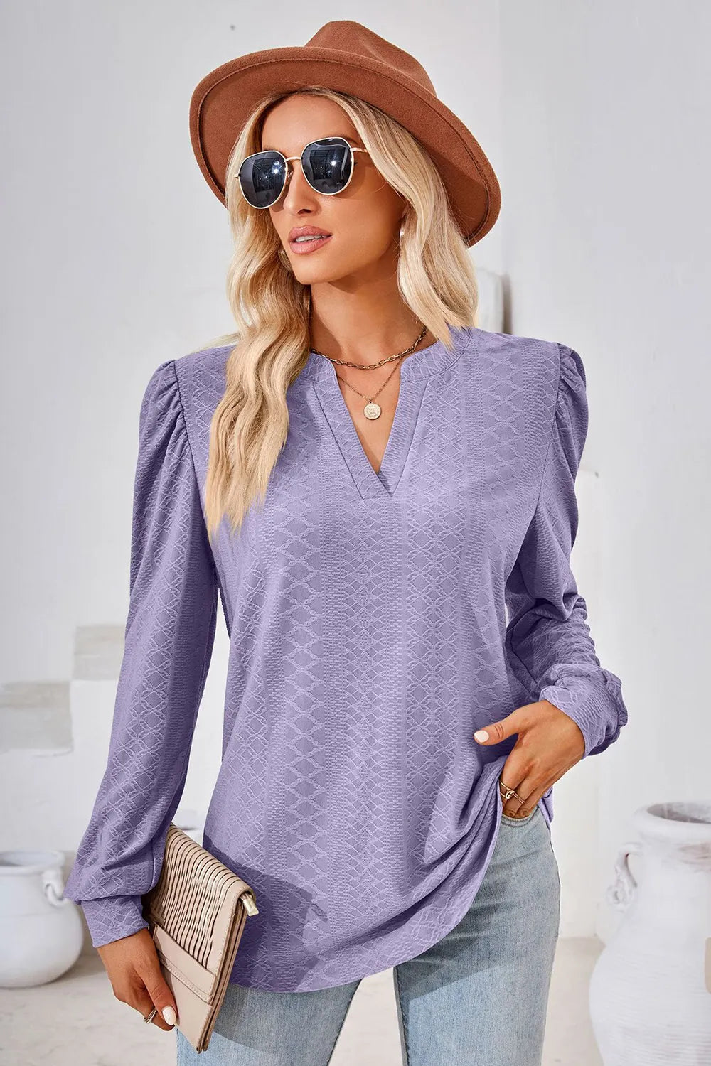 Notched Long Sleeve T-Shirt – Trendsi | ClozArt