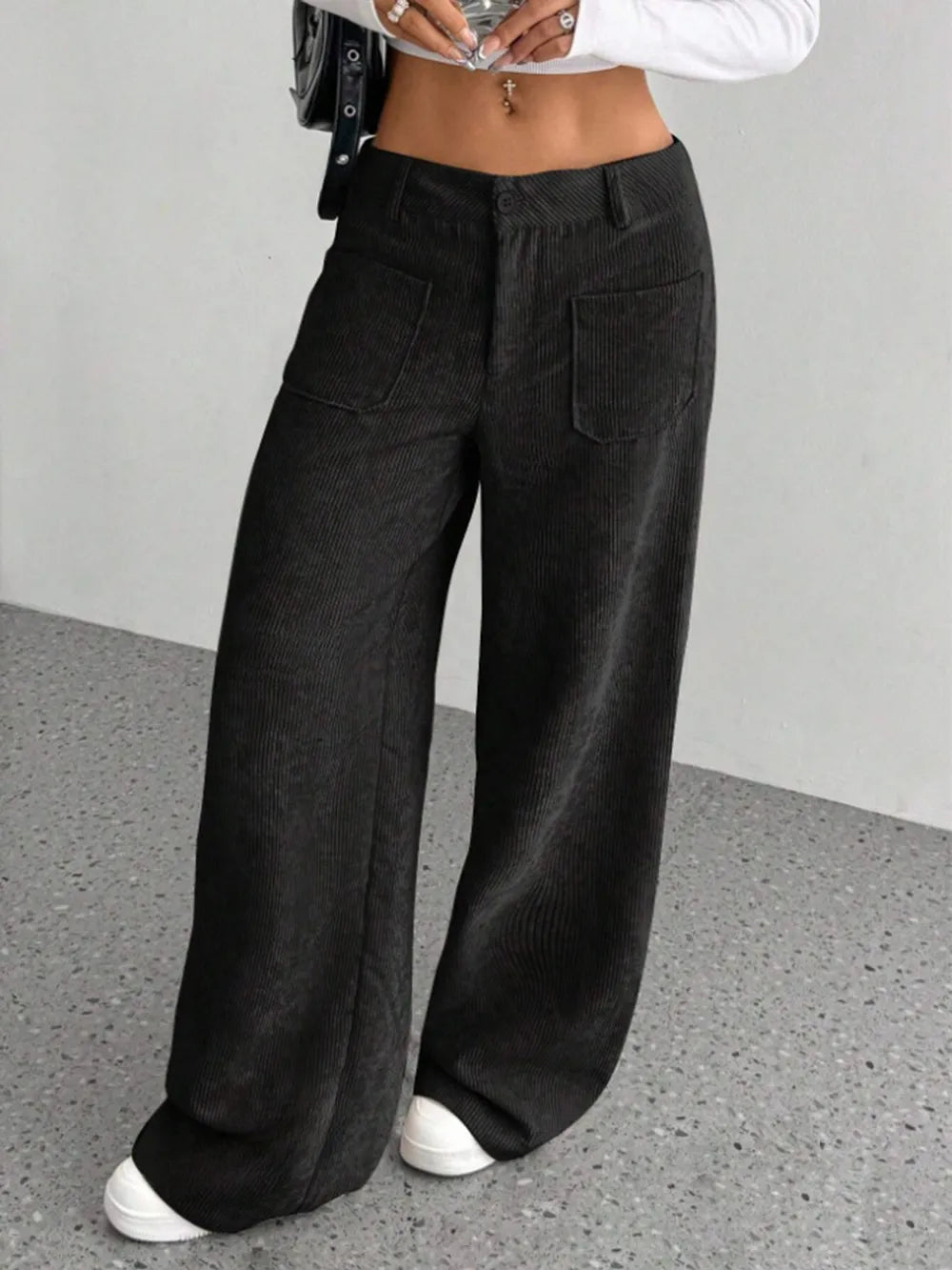 Wide Leg Pants with Pockets – Trendsi | ClozArt