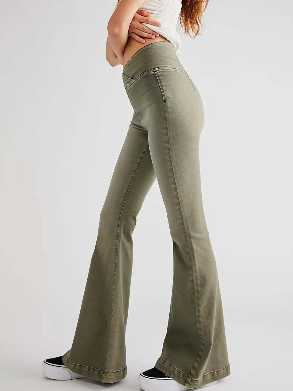 Asymmetric Waist Flare Jeans – Trendsi | ClozArt
