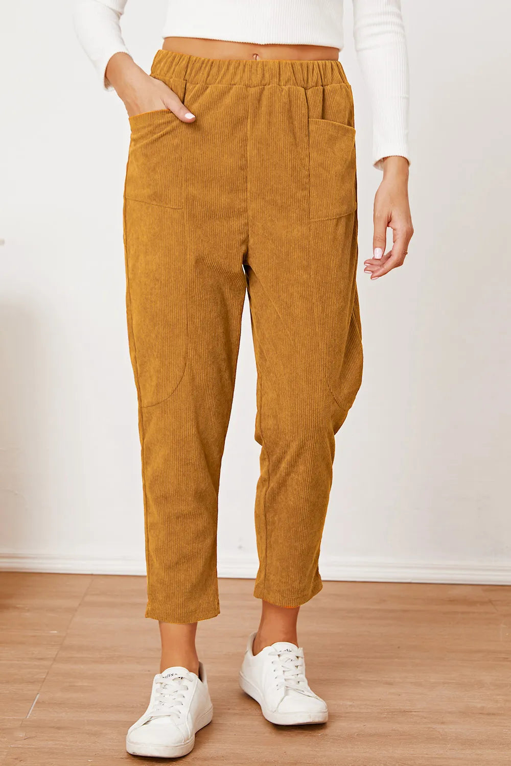 Pocketed Elastic Waist Pants – Trendsi | ClozArt