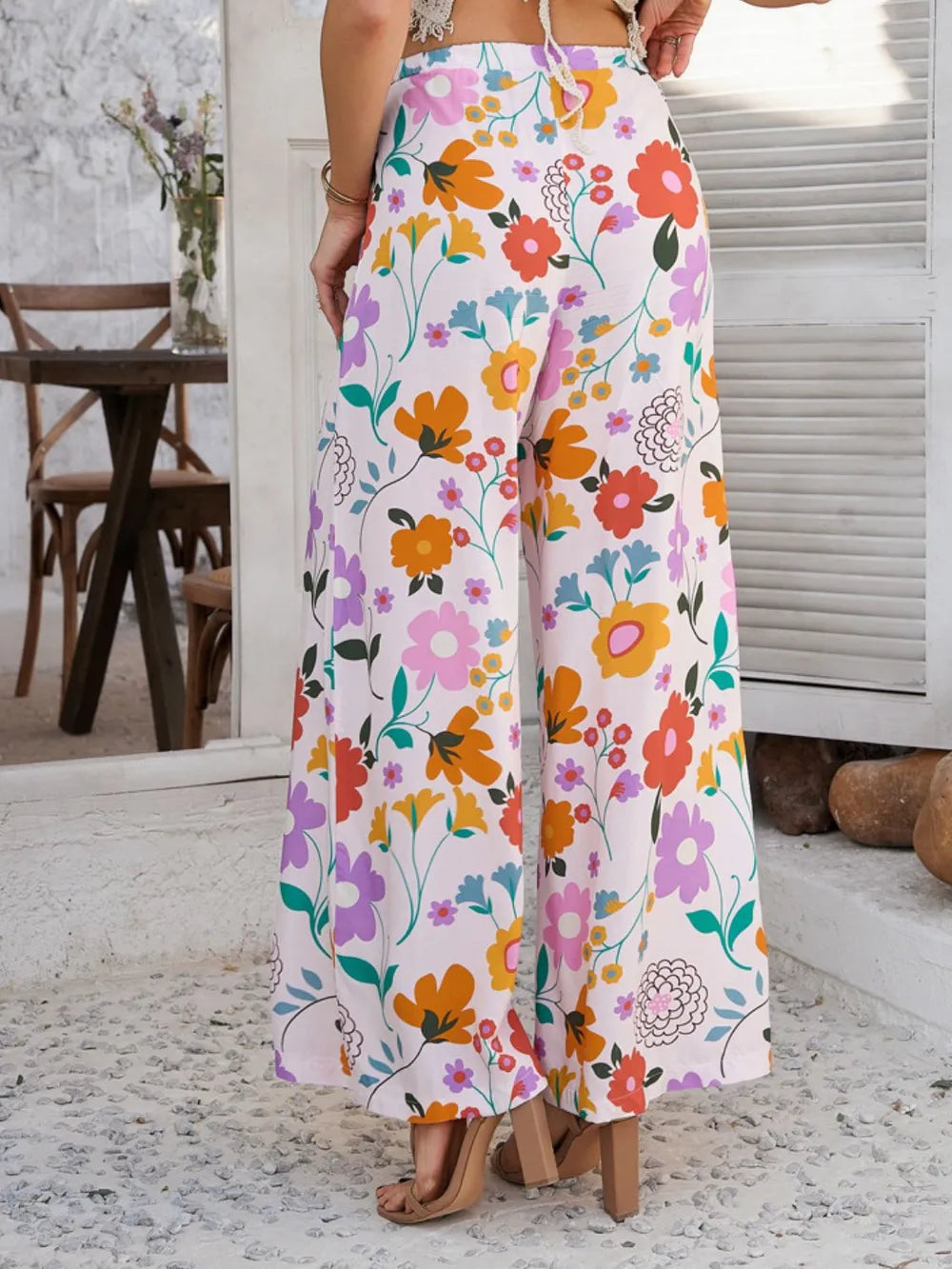 Devine Drawstring Printed Wide Leg Pants – Trendsi | ClozArt