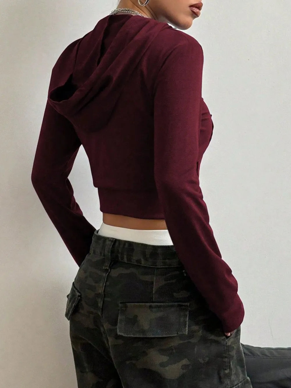 Letter Graphic Zip Up Long Sleeve Hoodie – Trendsi | ClozArt