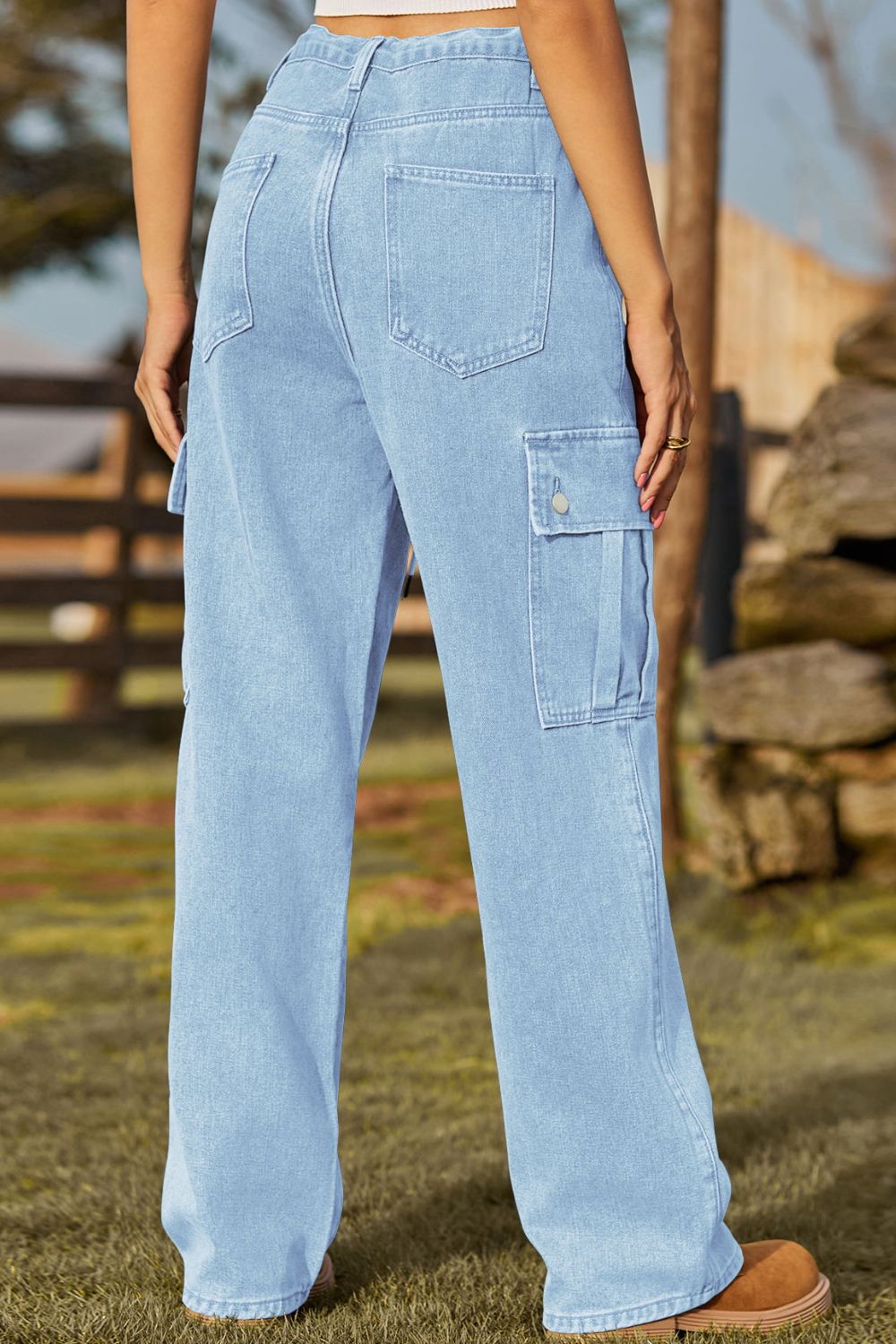Loose Fit Drawstring Jeans with Pocket – Trendsi | ClozArt