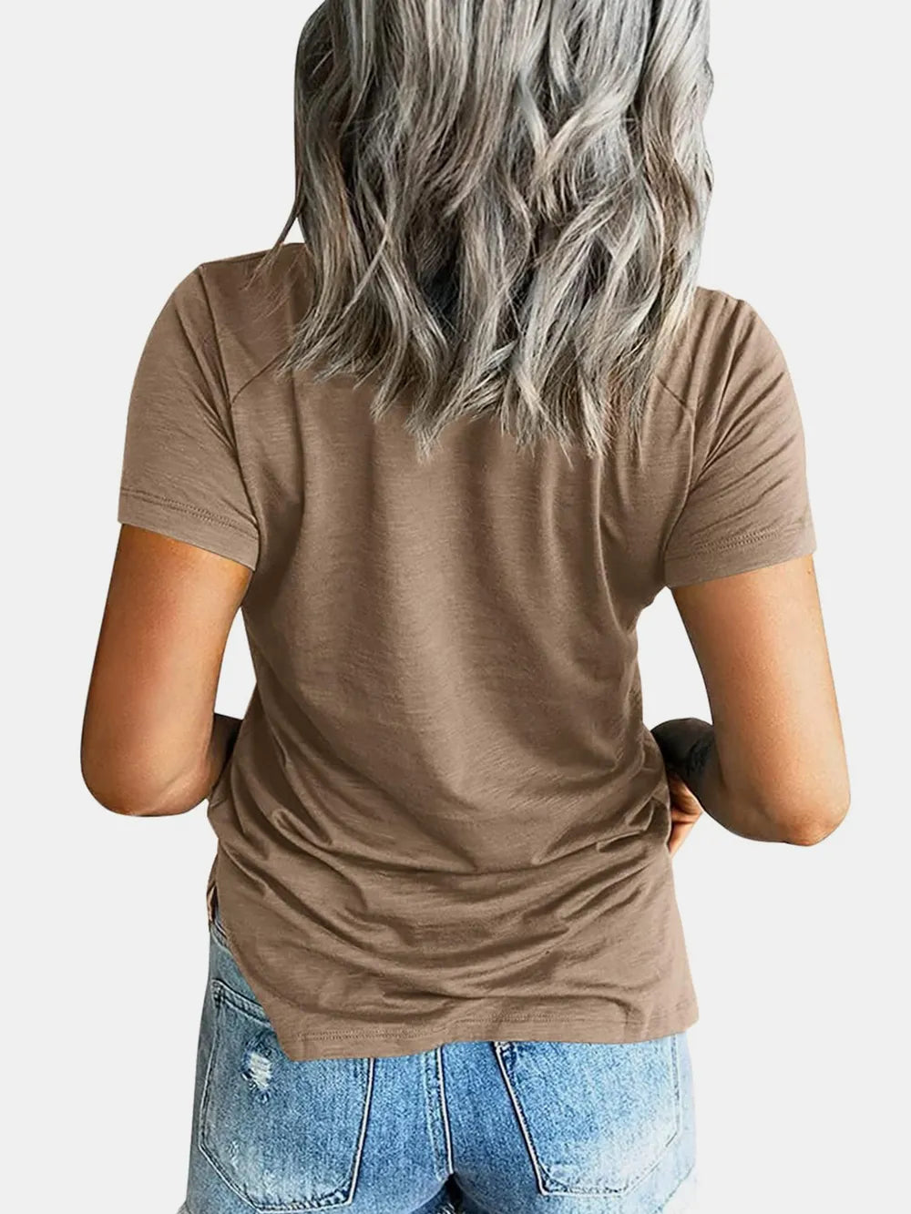 Pocketed V-Neck Short Sleeve T-Shirt – Trendsi | ClozArt