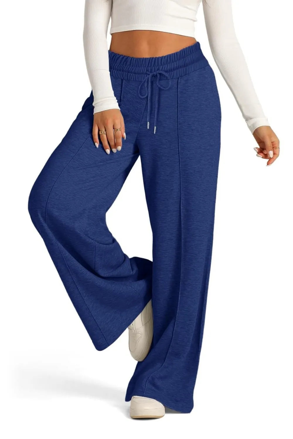 Drawstring Elastic Waist Wide Leg Pants – Trendsi | ClozArt