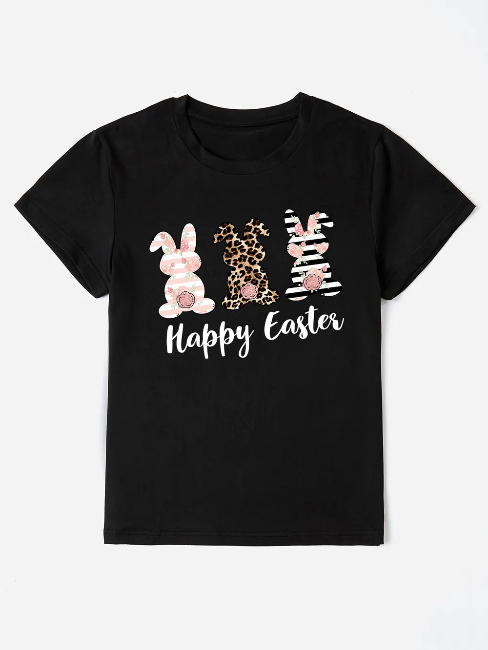 HAPPY EASTER Round Neck Short Sleeve T-Shirt – Trendsi | ClozArt