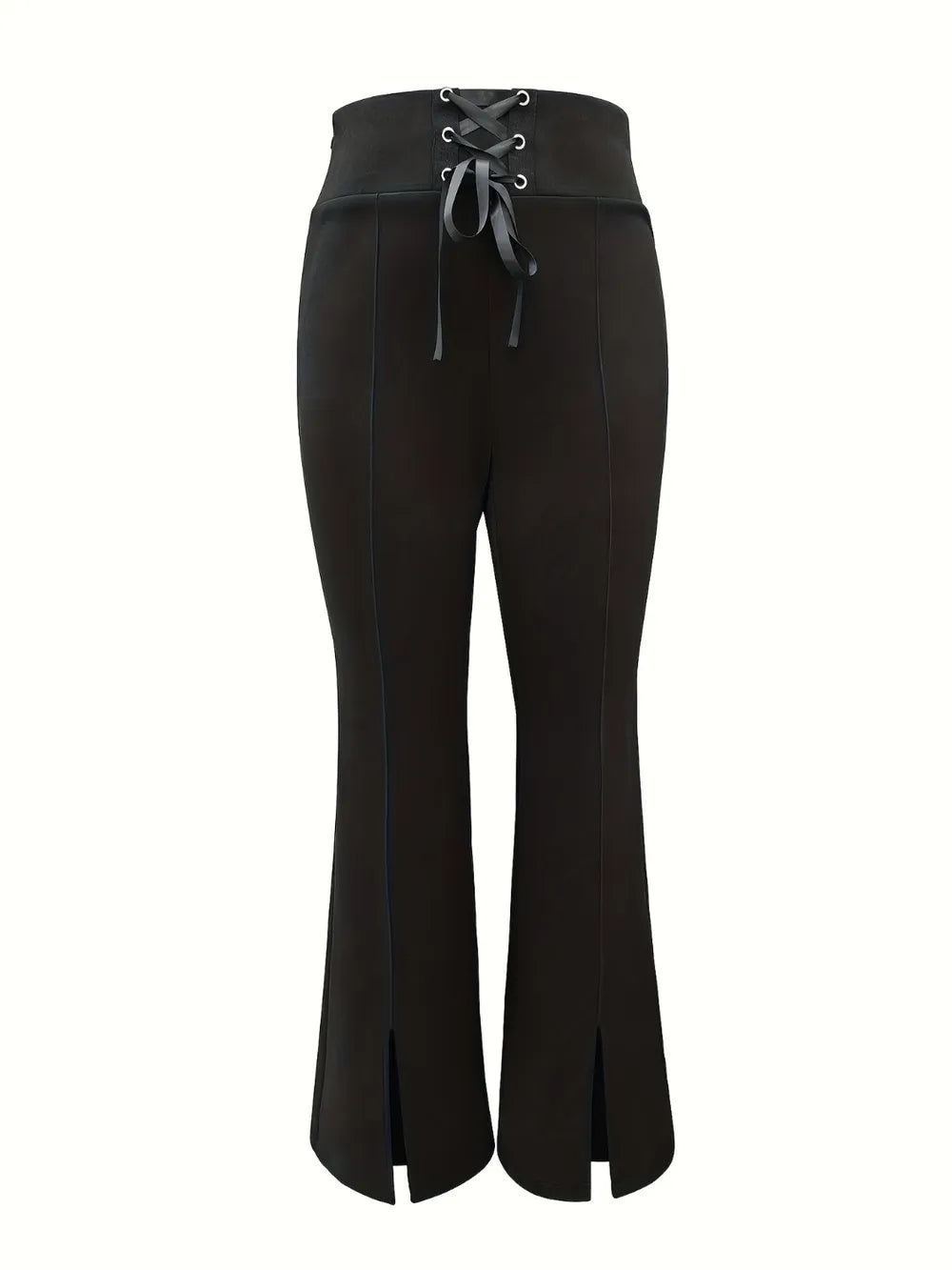 Lace Up Slit Bootcut Pants – Trendsi | ClozArt