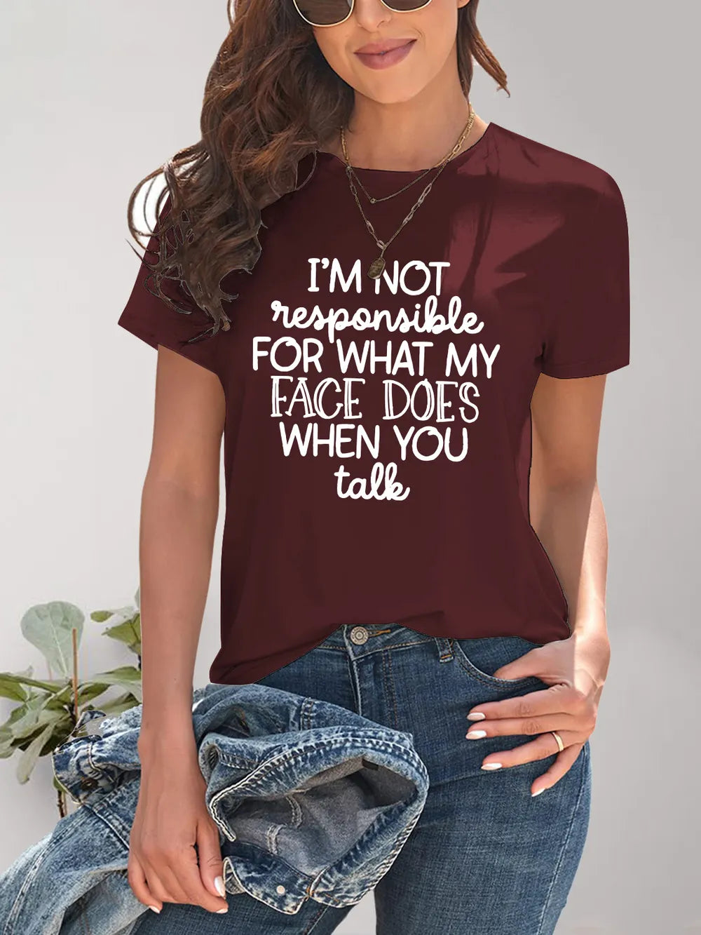Letter Graphic Round Neck Short Sleeve T-Shirt – Trendsi | ClozArt