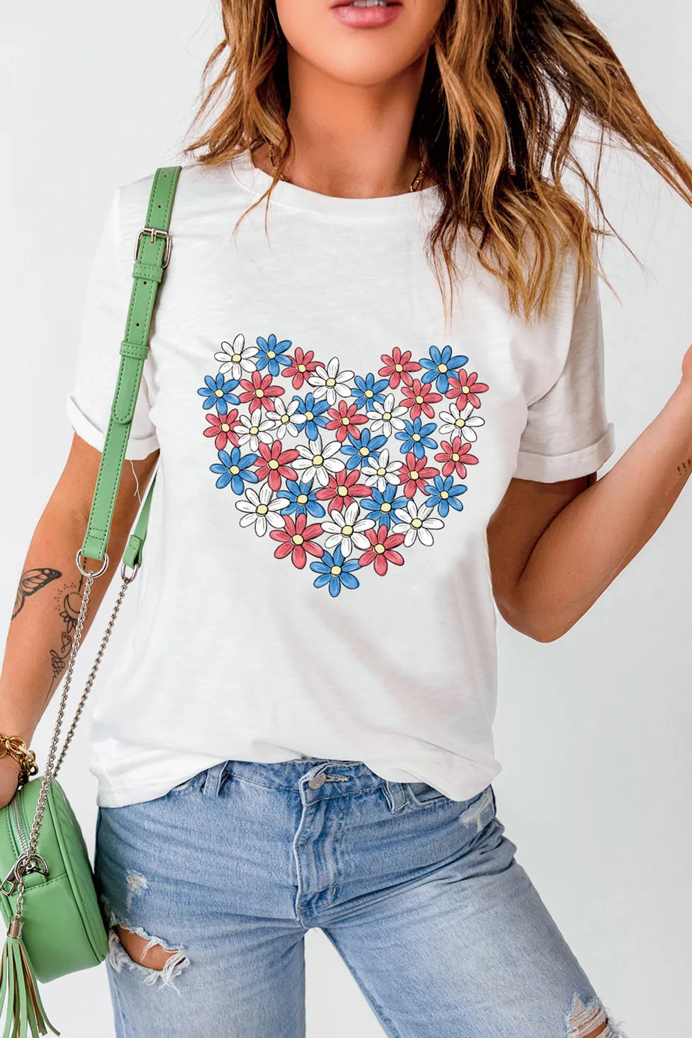 Flower Graphic Round Neck Short Sleeve T-Shirt – Trendsi | ClozArt