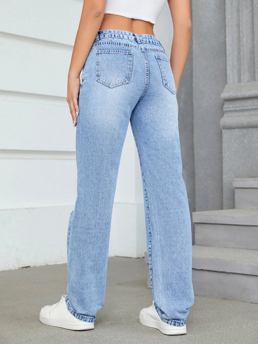 Distressed Jeans with Pockets – Trendsi | ClozArt