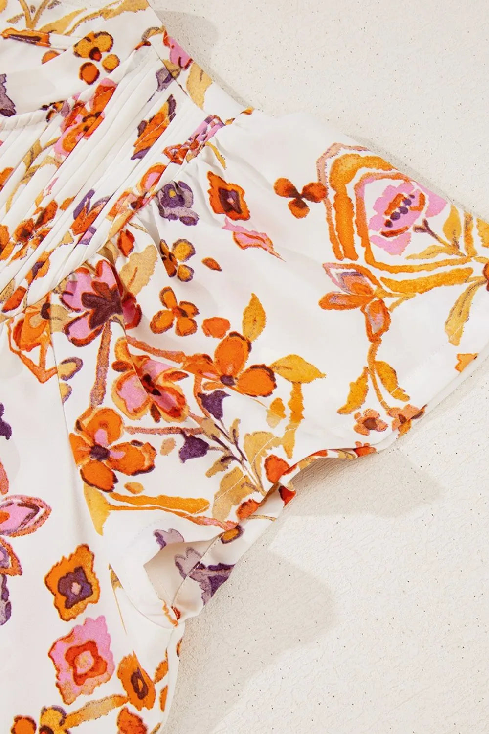 Printed Tie Neck Cap Sleeve Mini Dress – Trendsi | ClozArt