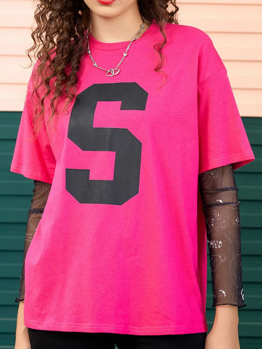 Letter Graphic Round Neck Half Sleeve T-Shirt – Trendsi | ClozArt