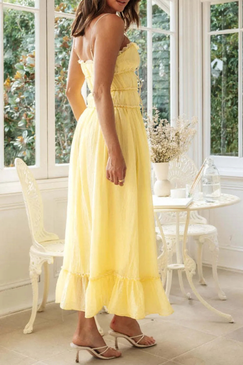 Frill Tied Front Midi Cami Dress – Trendsi | ClozArt