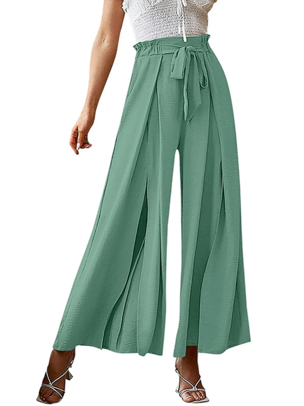Tied Slit Wide Leg Pants – Trendsi | ClozArt
