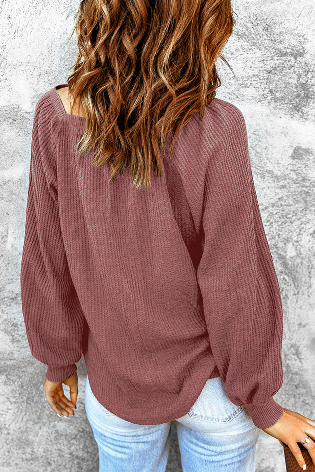 Square Neck Waffle-Knit Top – Trendsi | ClozArt