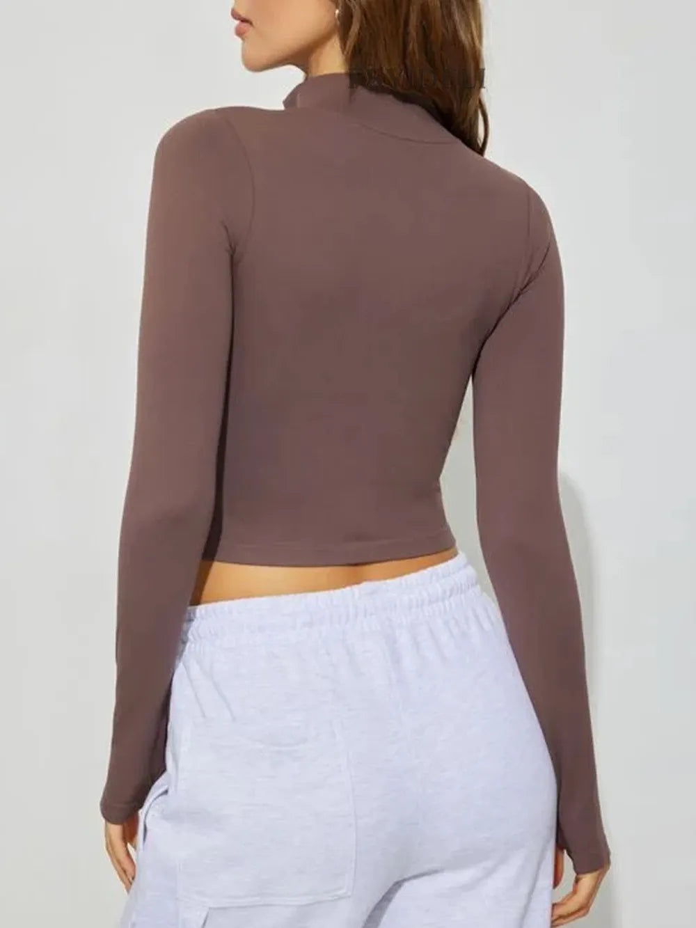 Zip Up Long Sleeve Active Outerwear – Trendsi | ClozArt