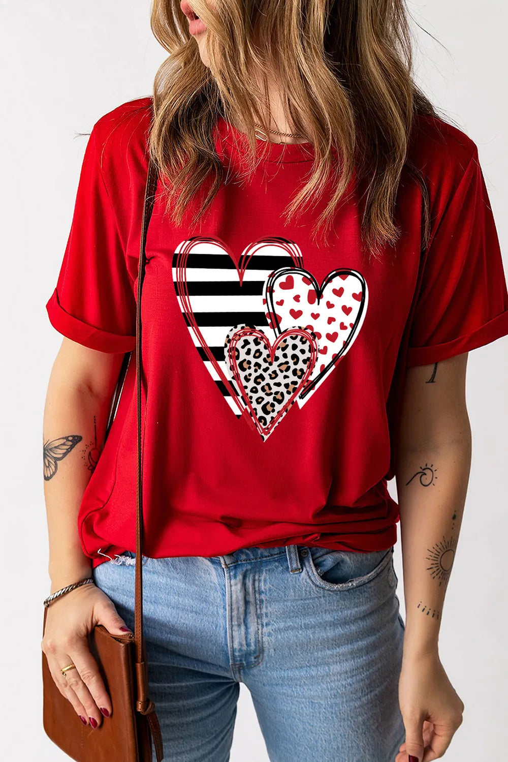 Heart Round Neck Short Sleeve T-Shirt – Trendsi | ClozArt