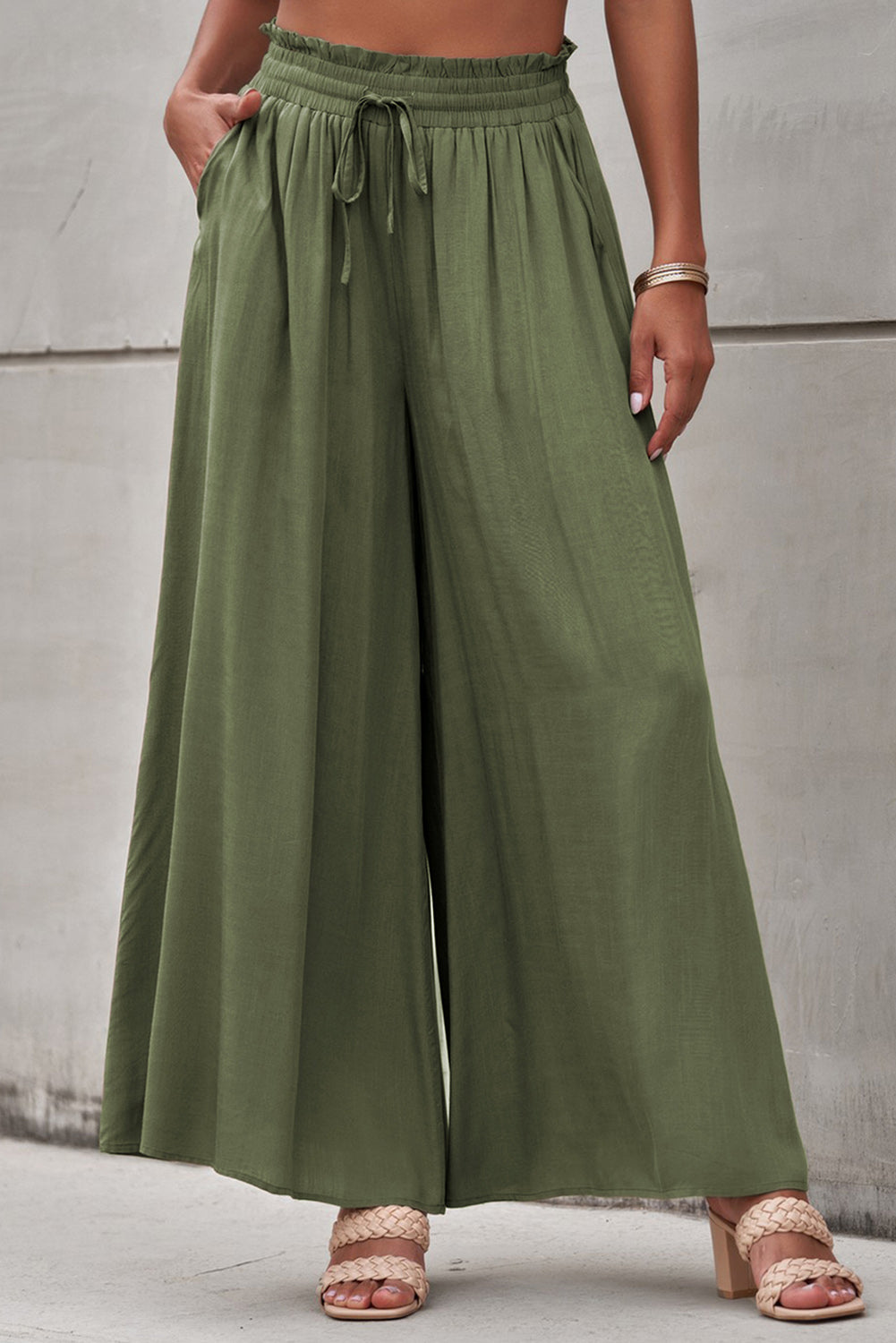 Drawstring Waist Wide Leg Pants – Trendsi | ClozArt