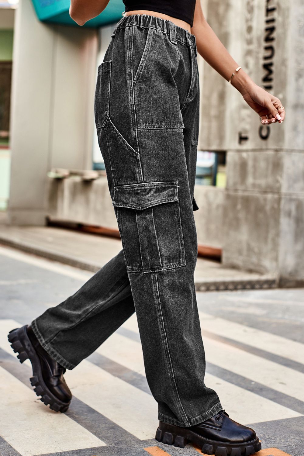 Loose Fit Long Pants with Pockets – Trendsi | ClozArt