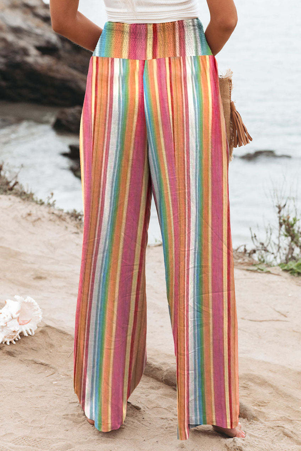 Striped Smocked Waist Pants with Pockets – Trendsi | ClozArt