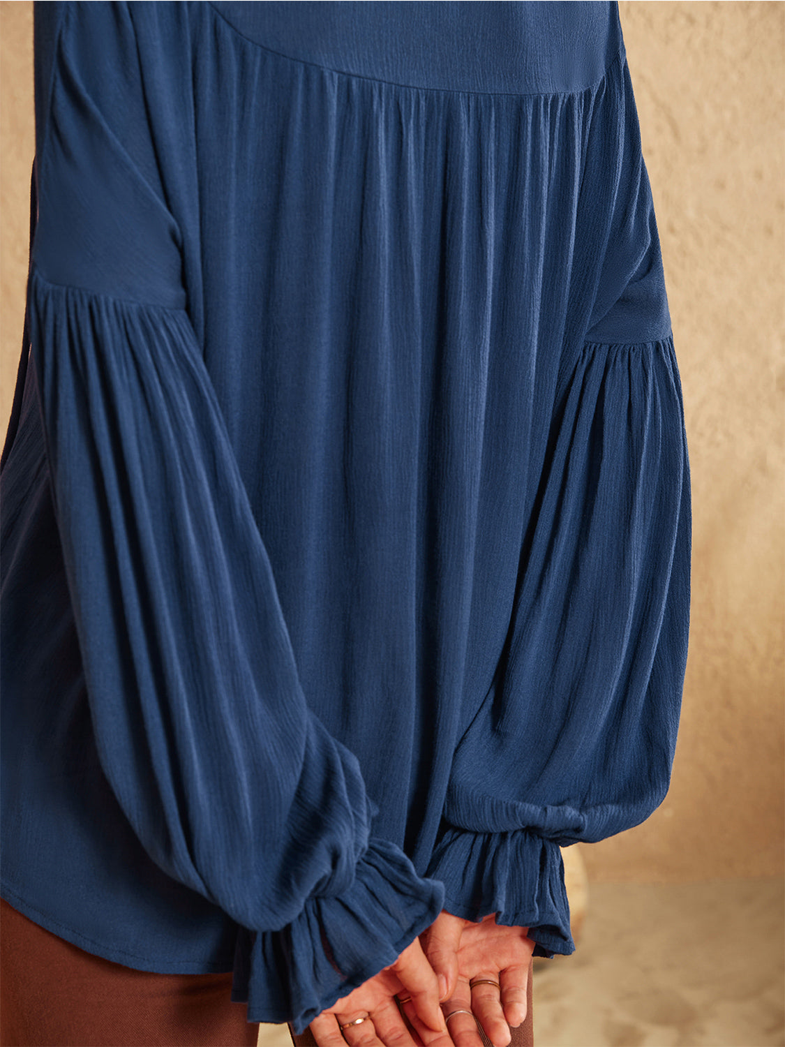 Tie Neck Long Sleeve Blouse – Trendsi | ClozArt