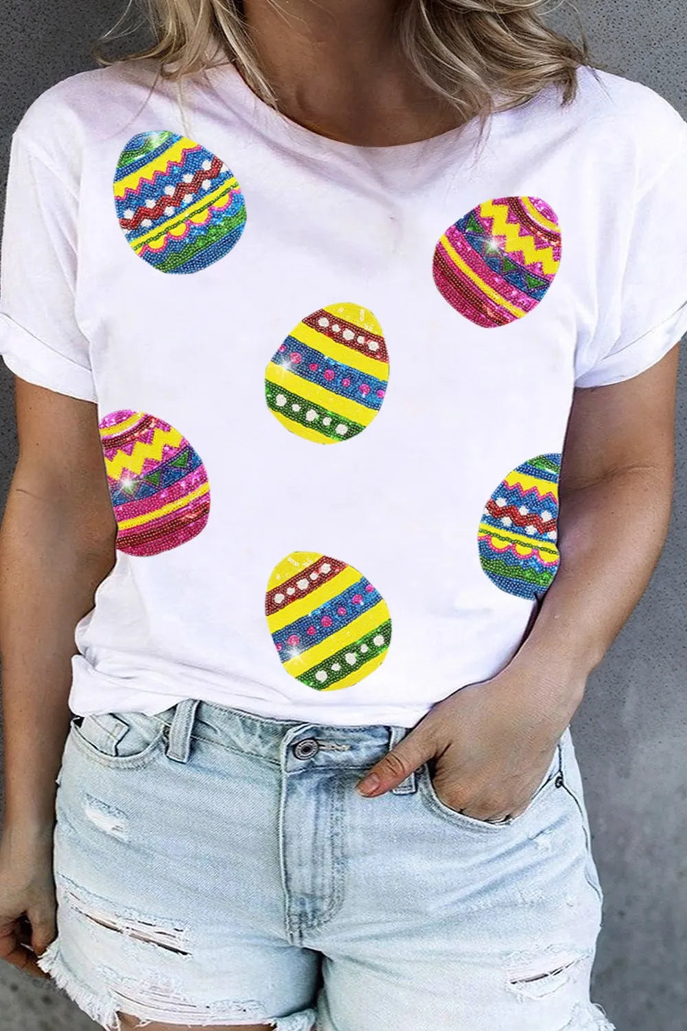 Plus Size Easter Round Neck Short Sleeve T-Shirt – Trendsi | ClozArt