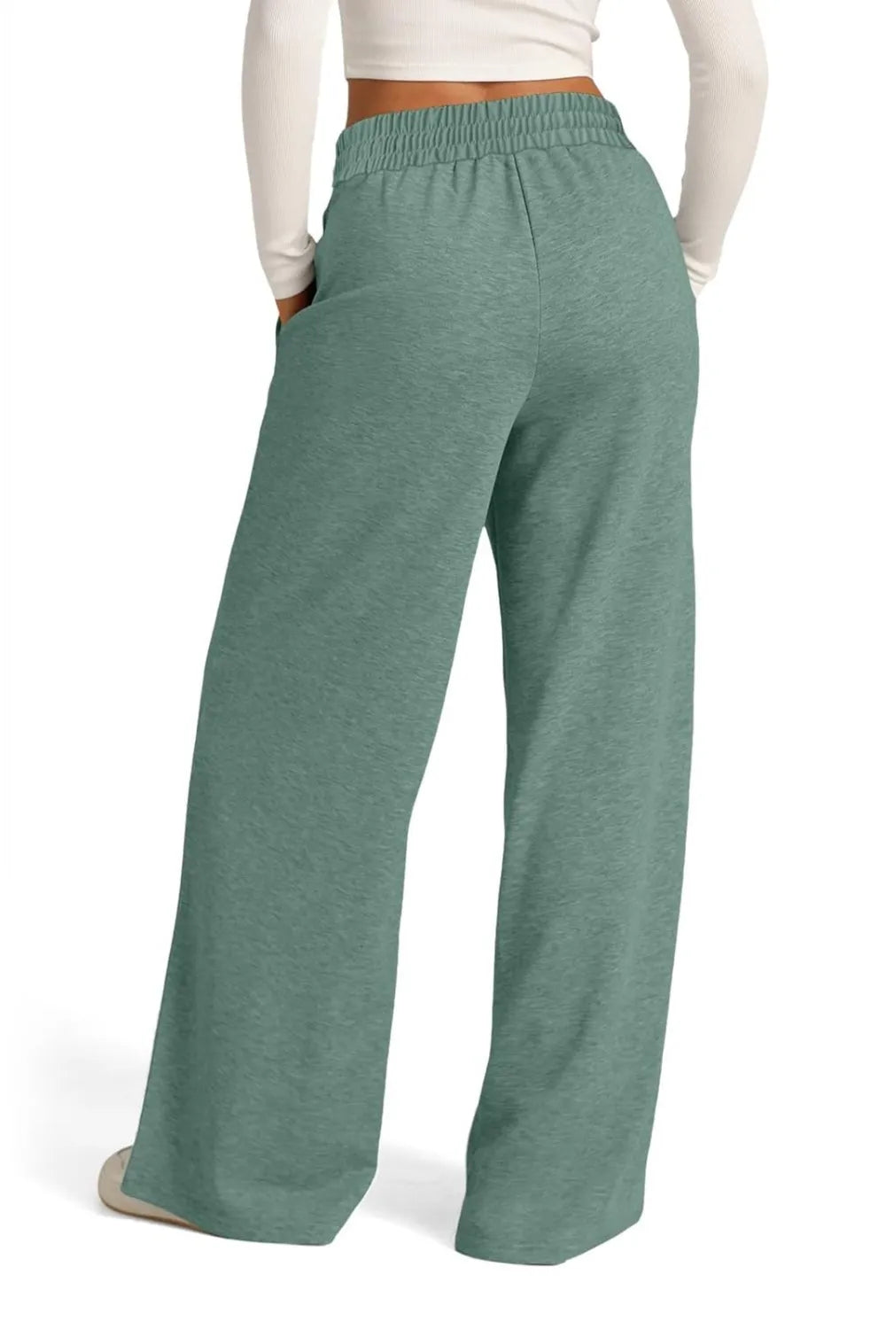 Drawstring Elastic Waist Wide Leg Pants – Trendsi | ClozArt
