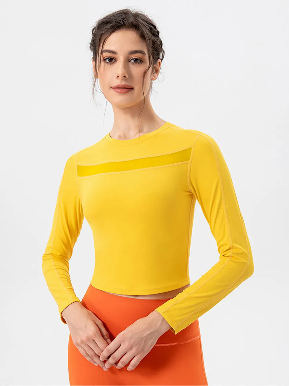 Round Neck Long Sleeve Active T-Shirt – Trendsi | ClozArt