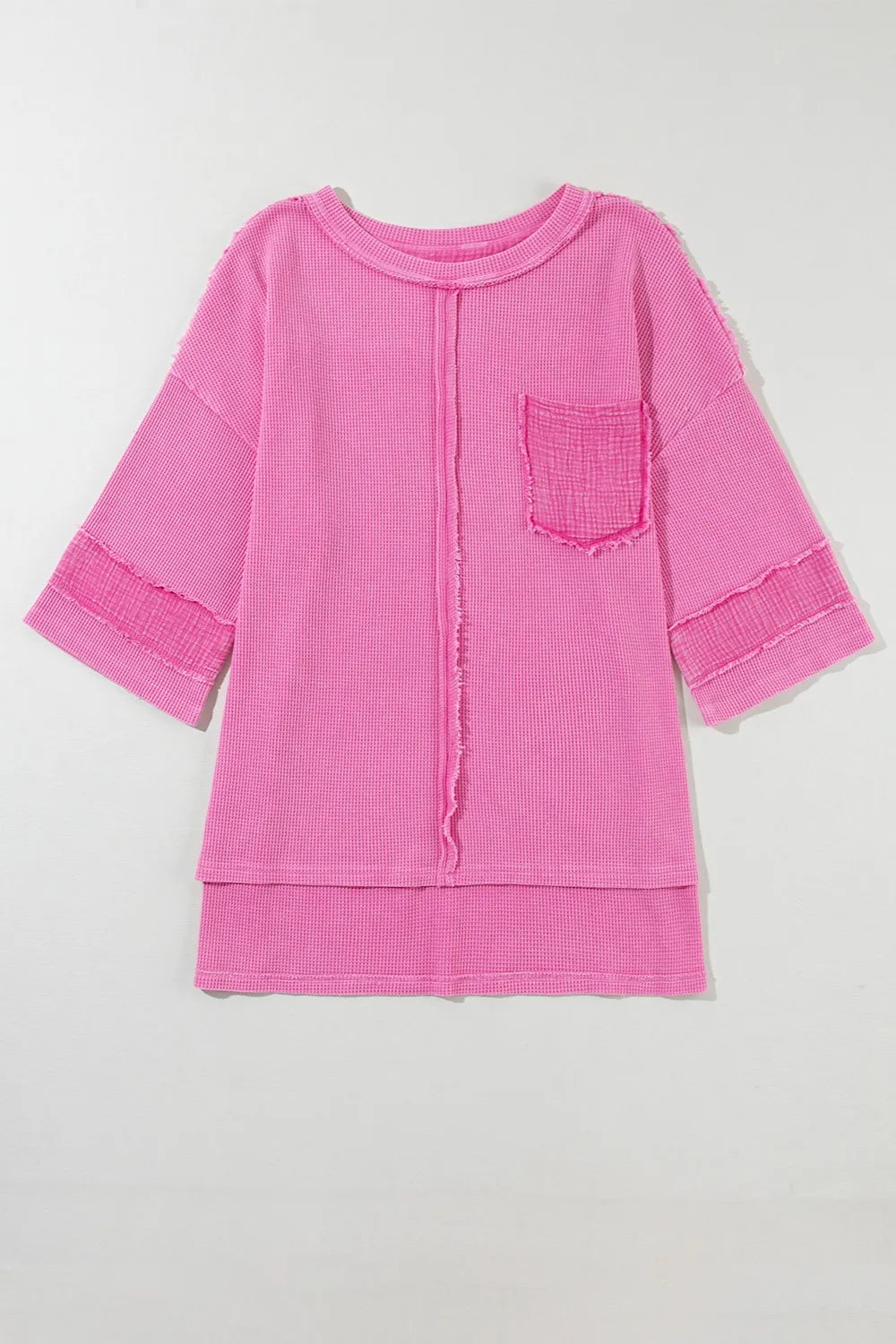 Pocketed Round Neck Three-Quarter Sleeve T-Shirt – Trendsi | ClozArt