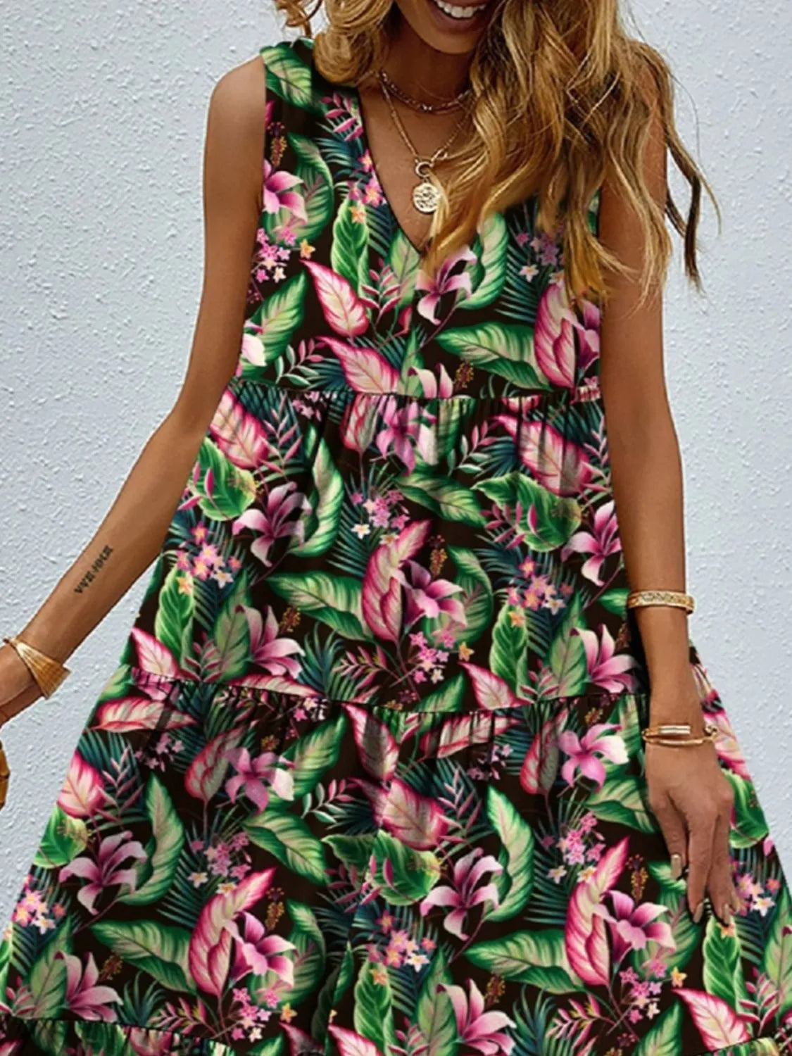 Floral Tiered Maxi Tank Dress – Trendsi | ClozArt