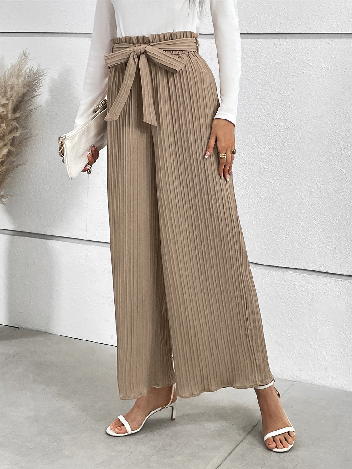 Honey Tied Wide Leg Long Pants – Trendsi | ClozArt