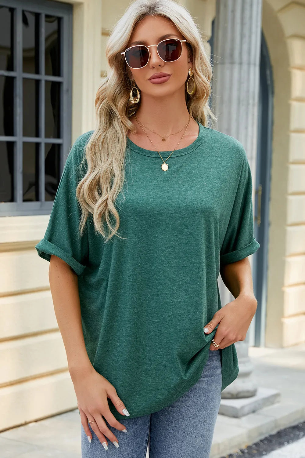 Round Neck Half Sleeve T-Shirt – Trendsi | ClozArt