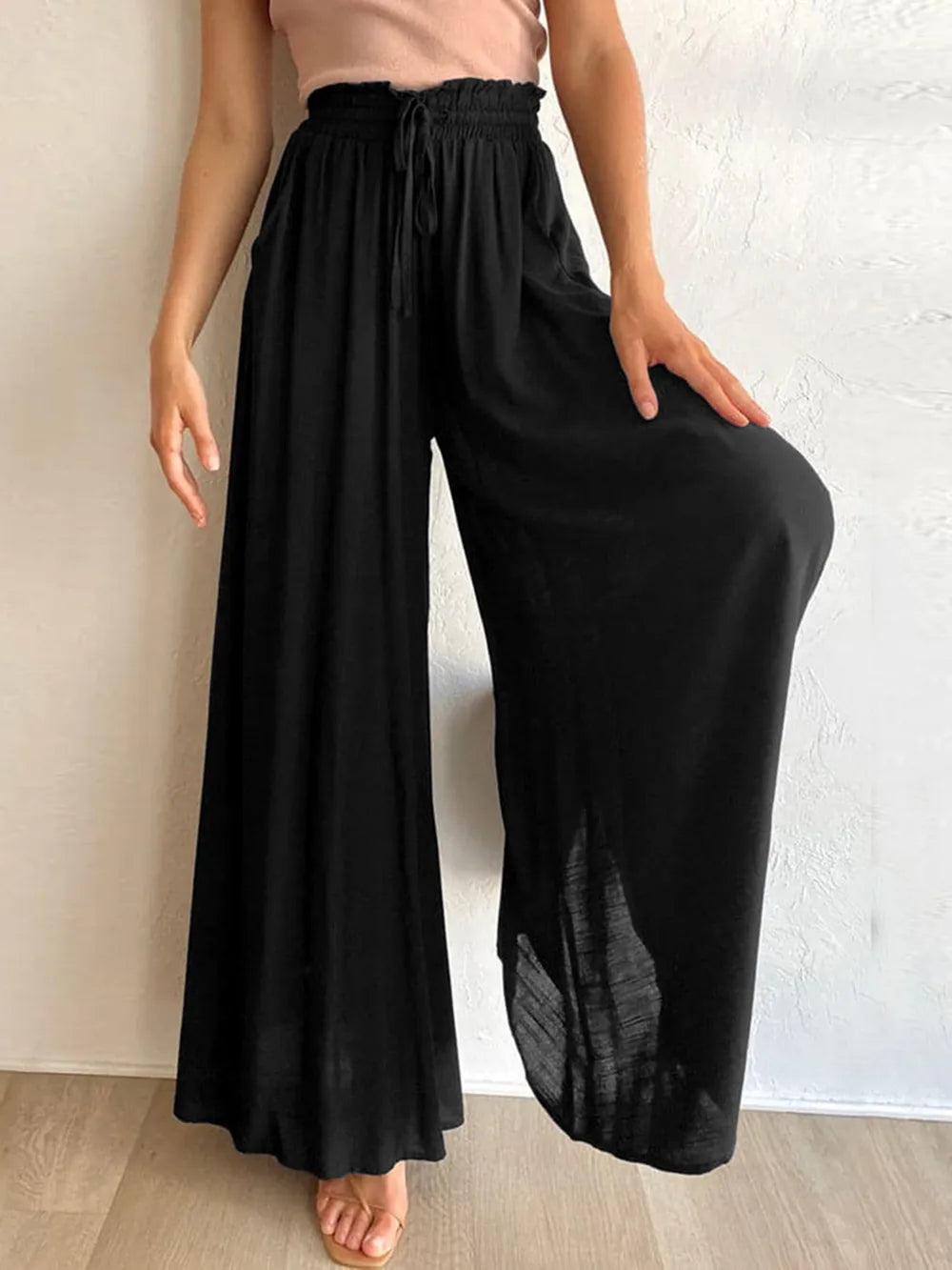 Drawstring Wide Leg Pants with Pockets – Trendsi | ClozArt