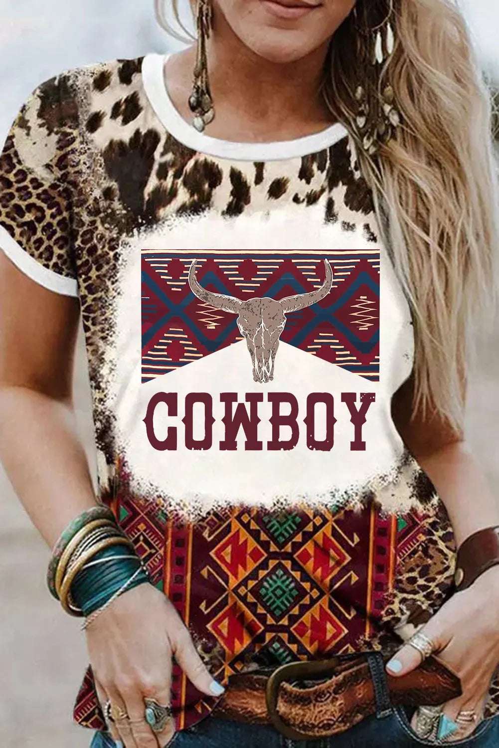 Graphic Leopard Round Neck Short Sleeve T-Shirt – Trendsi | ClozArt