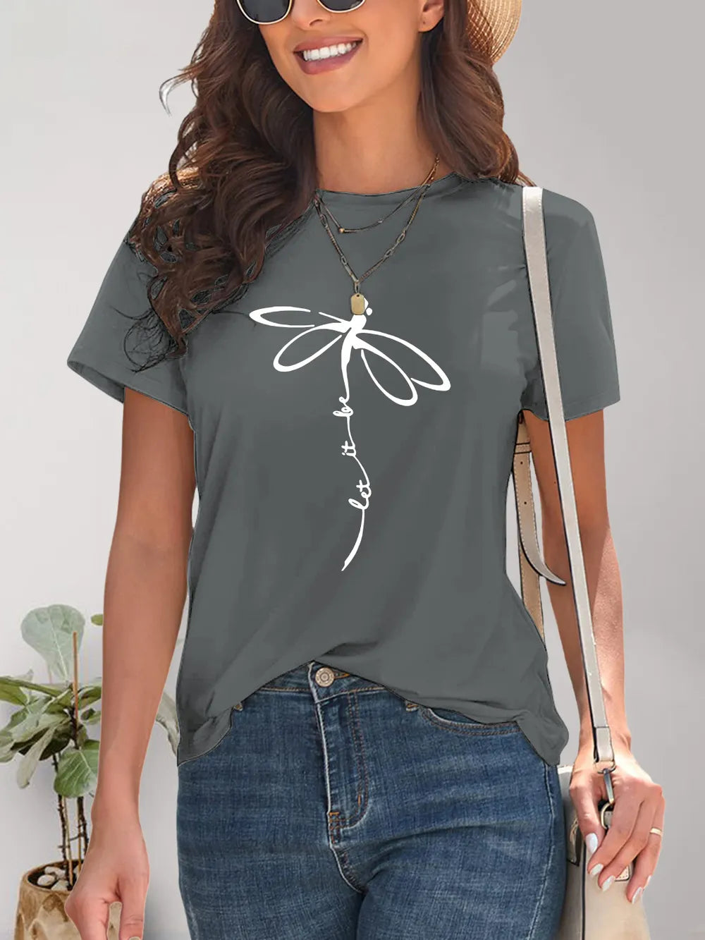 Dragonfly Graphic Round Neck Short Sleeve T-Shirt – Trendsi | ClozArt