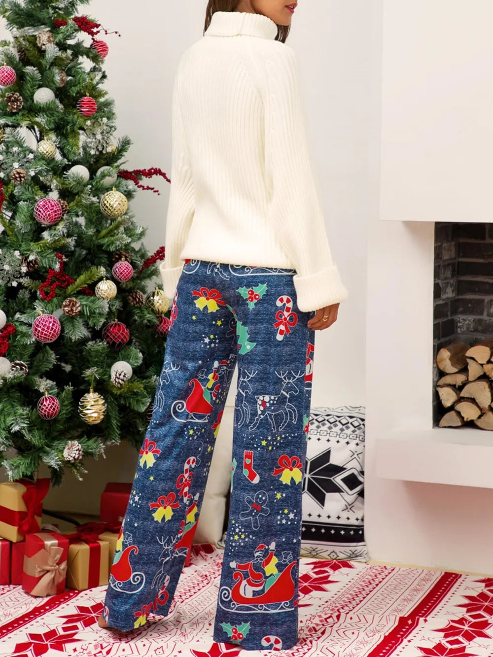 Christmas Straight Leg Pants – Trendsi | ClozArt