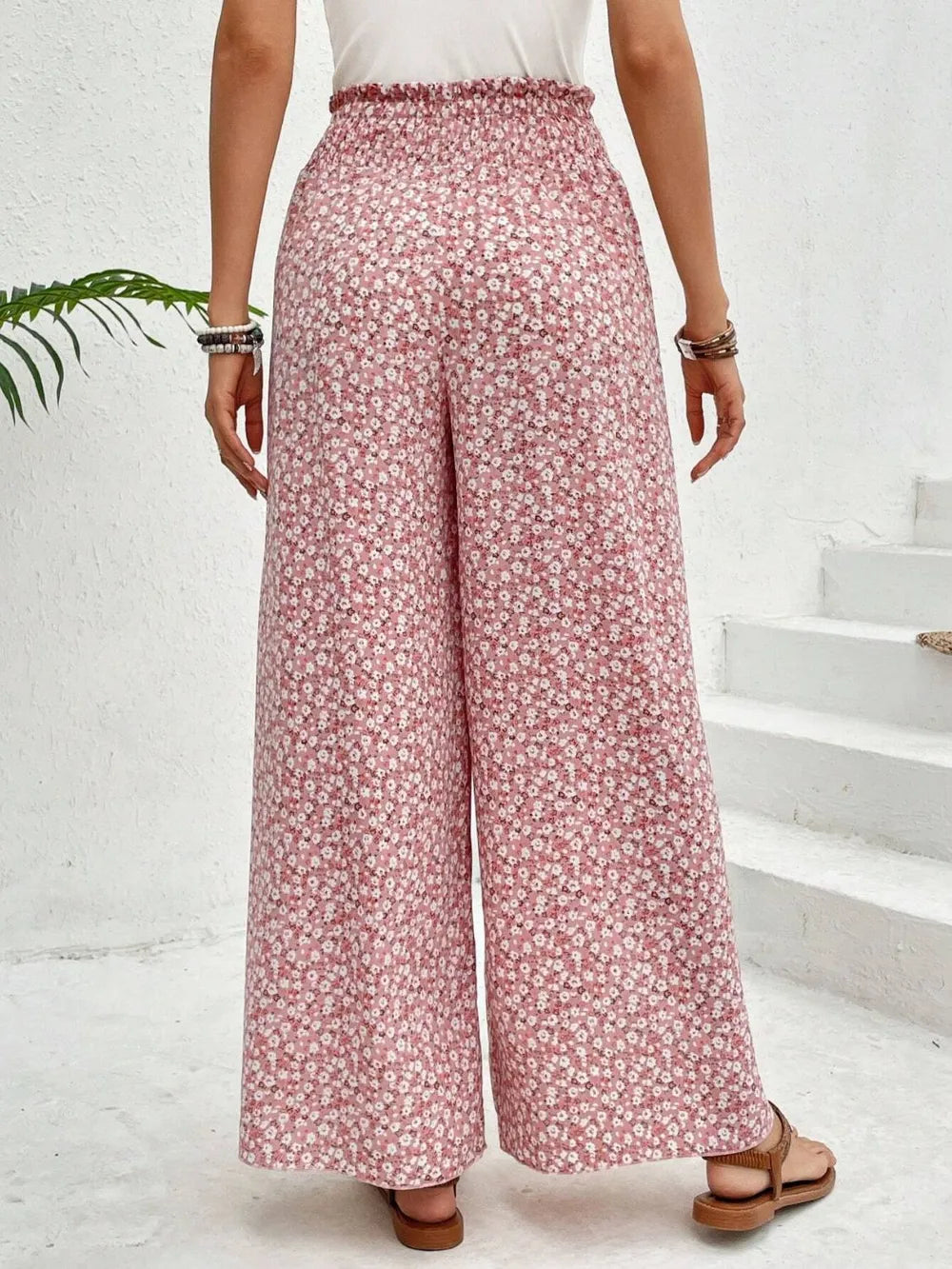 Tied Printed Wide Leg Pants – Trendsi | ClozArt