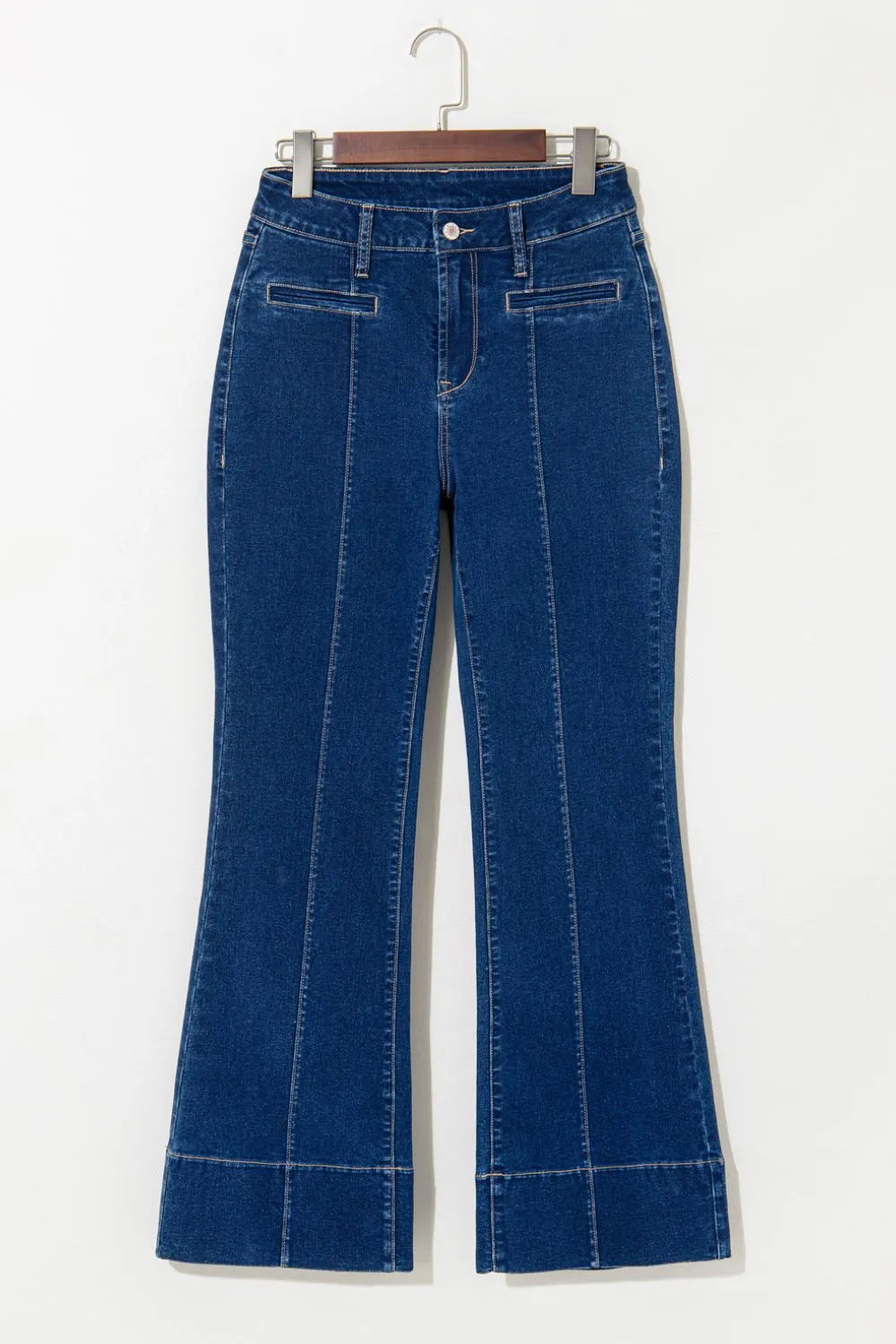 Center Seam Deep Wash Straight Jeans – Trendsi | ClozArt