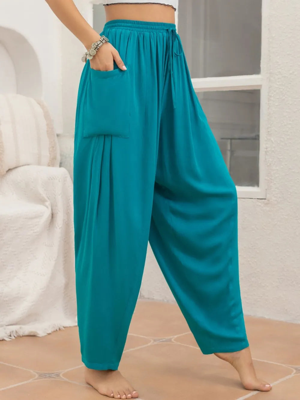 Drawstring Wide Leg Pants with Pockets – Trendsi | ClozArt