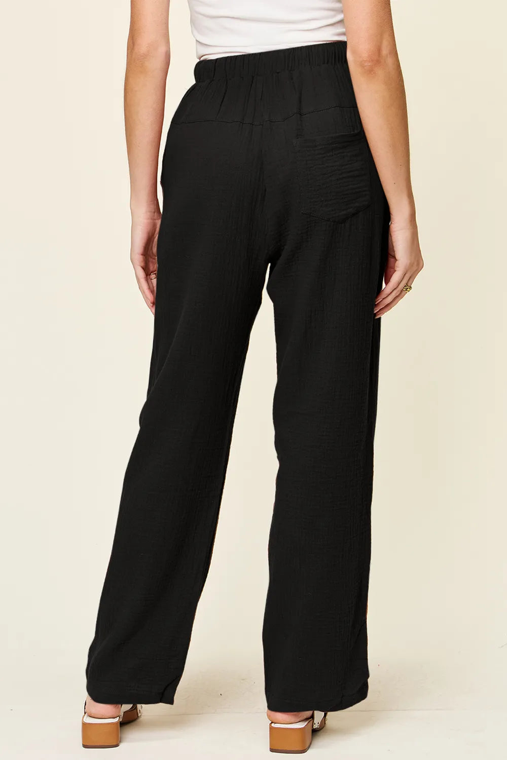 Double Take Full Size Texture Drawstring Straight Pants – Trendsi | ClozArt