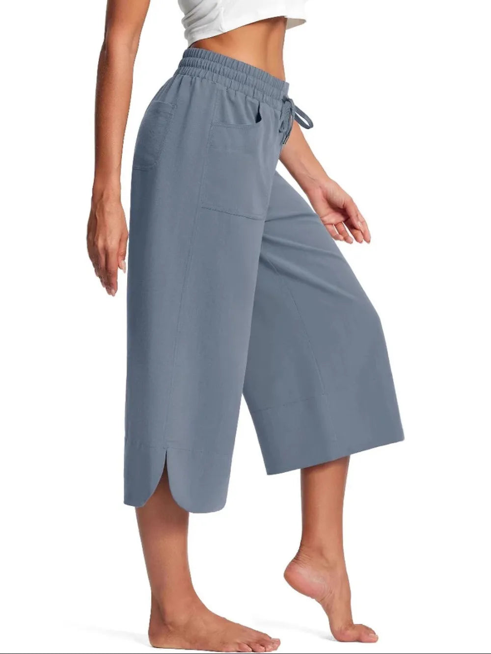 Full Size Drawstring Wide Leg Capris Pants Plus Size – Trendsi | ClozArt