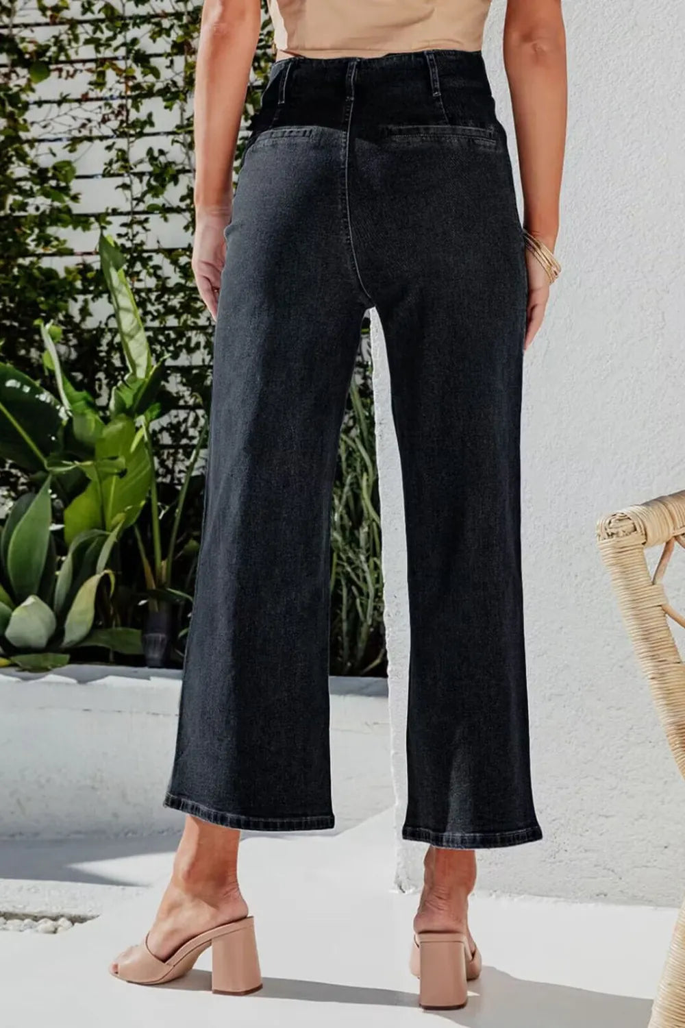 Button Fly Cropped Wide Leg Jeans – Trendsi | ClozArt