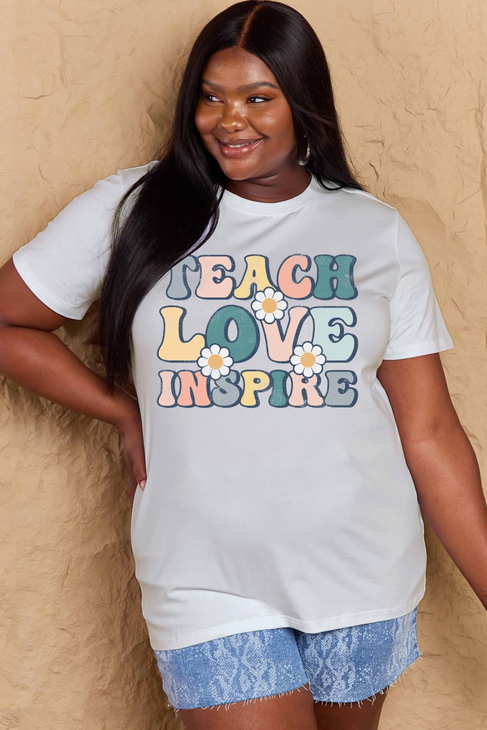 Simply Love Full Size TEACH LOVE INSPIRE Graphic Cotton T-Shirt – Trendsi | ClozArt